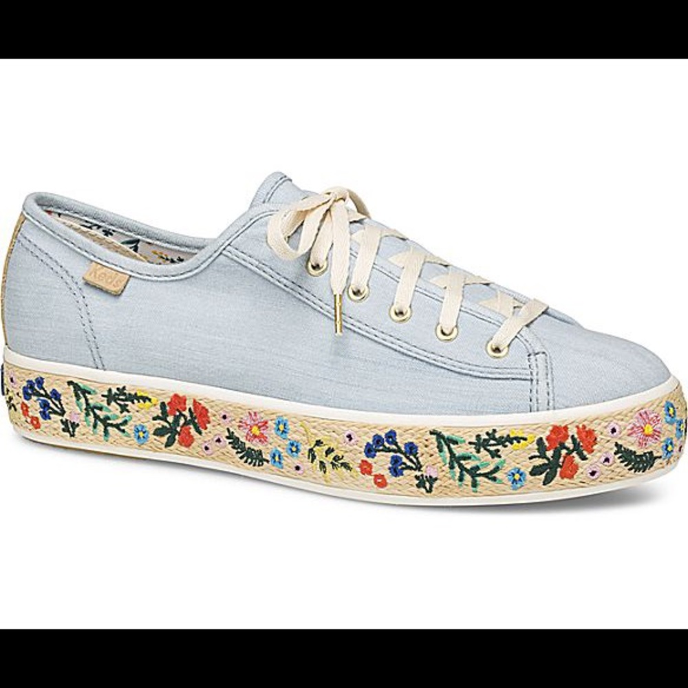 Keds x Rifle Paper Co. Triple Embroidered Jute
